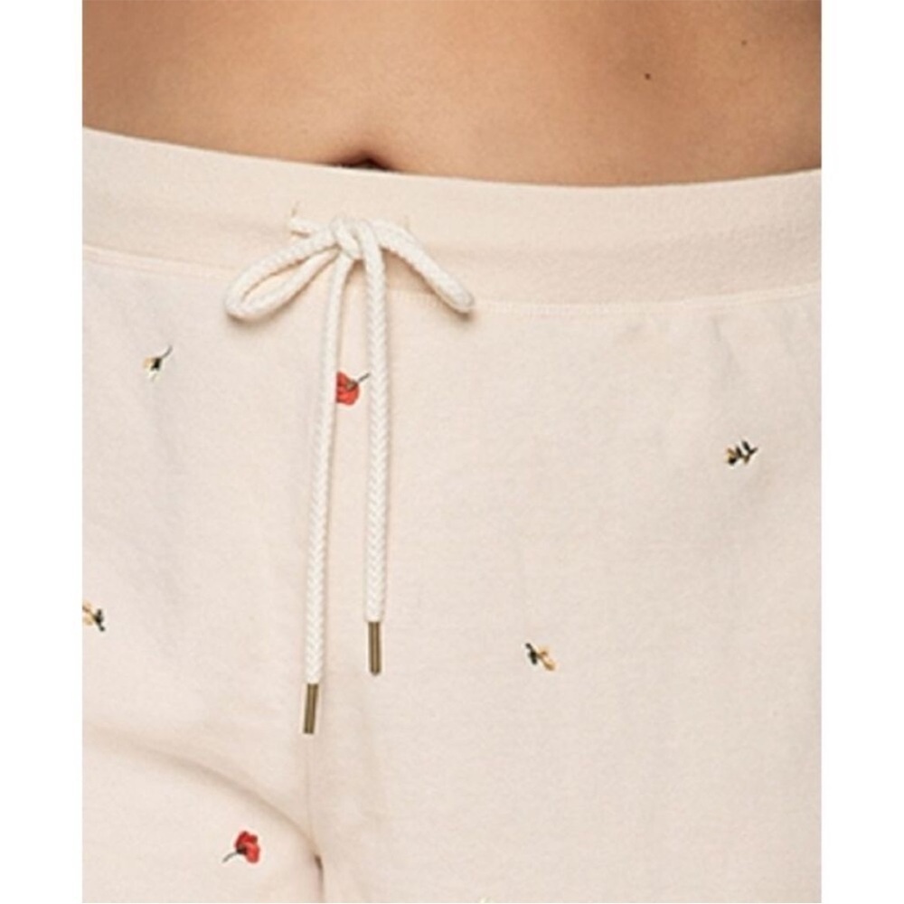 Black Tape Women's Embroidered Drawstring Shorts in Light Floral Pink Size M - Picture 2 of 8